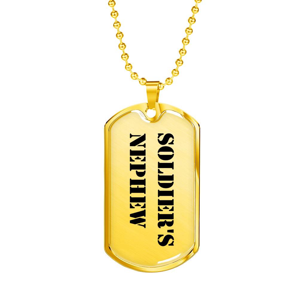 Soldier's Nephew - 18k Gold Finished Luxury Dog Tag Necklace