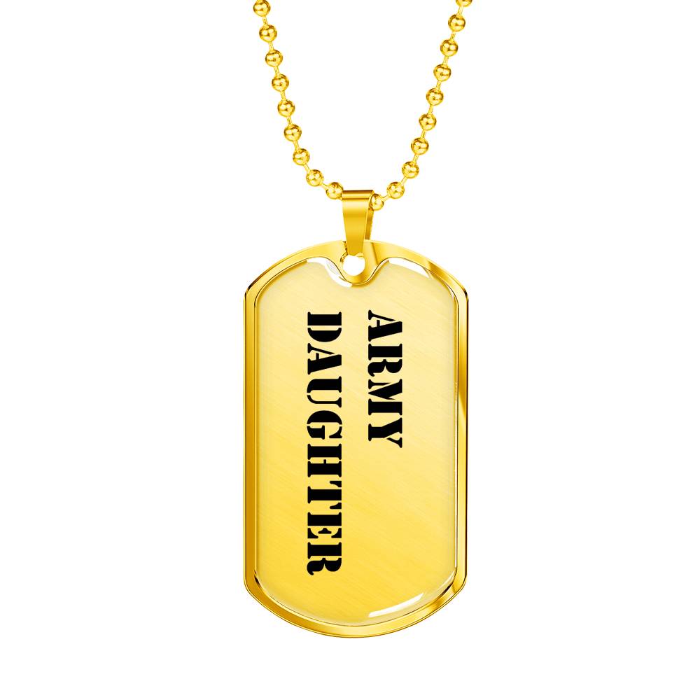 Army Daughter - 18k Gold Finished Luxury Dog Tag Necklace