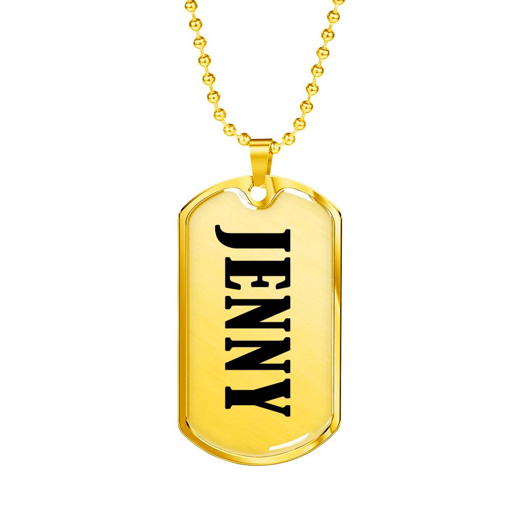 Jenny v01 - 18k Gold Finished Luxury Dog Tag Necklace