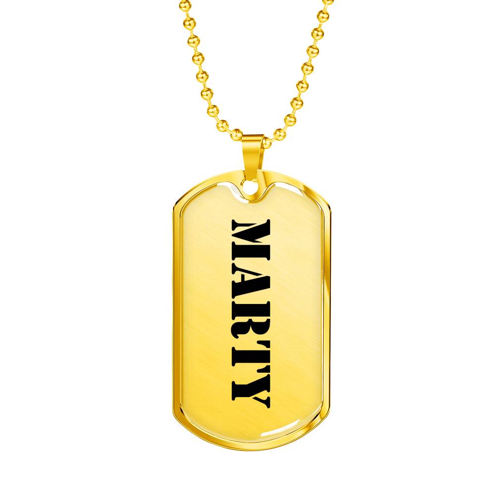 Marty - 18k Gold Finished Luxury Dog Tag Necklace