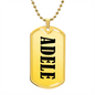 Adele v01 - 18k Gold Finished Luxury Dog Tag Necklace