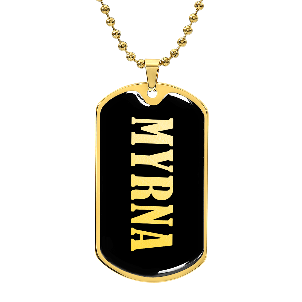 Myrna v02 - 18k Gold Finished Luxury Dog Tag Necklace