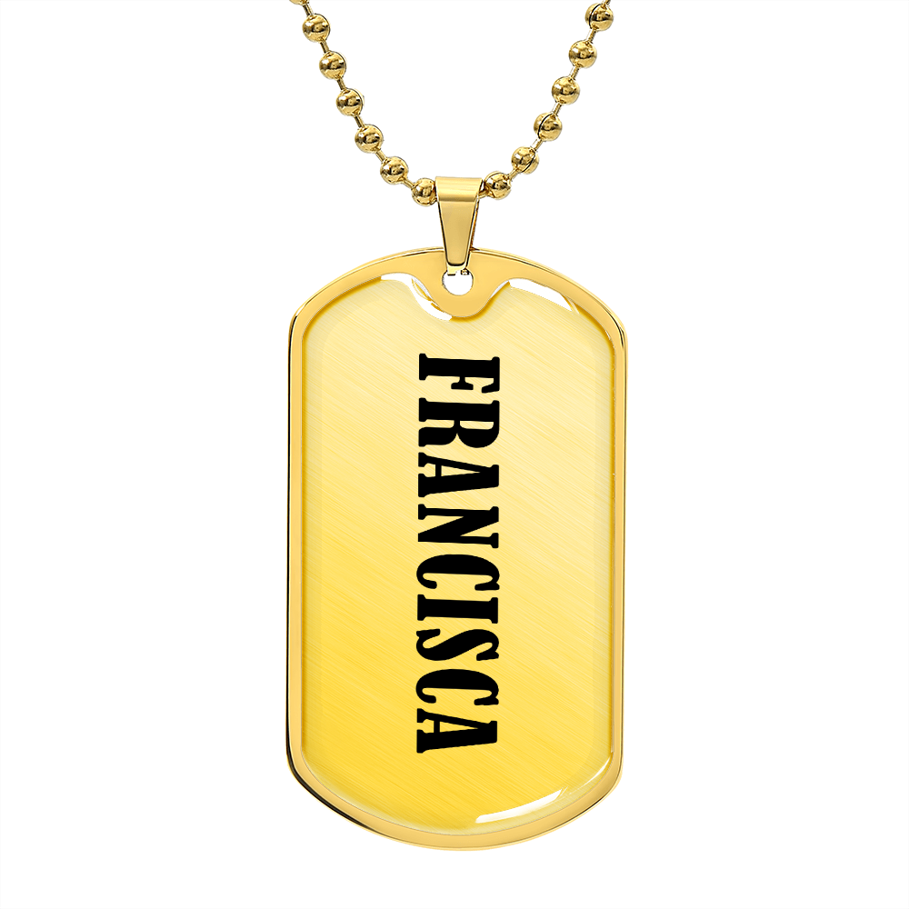 Francisca v01 - 18k Gold Finished Luxury Dog Tag Necklace