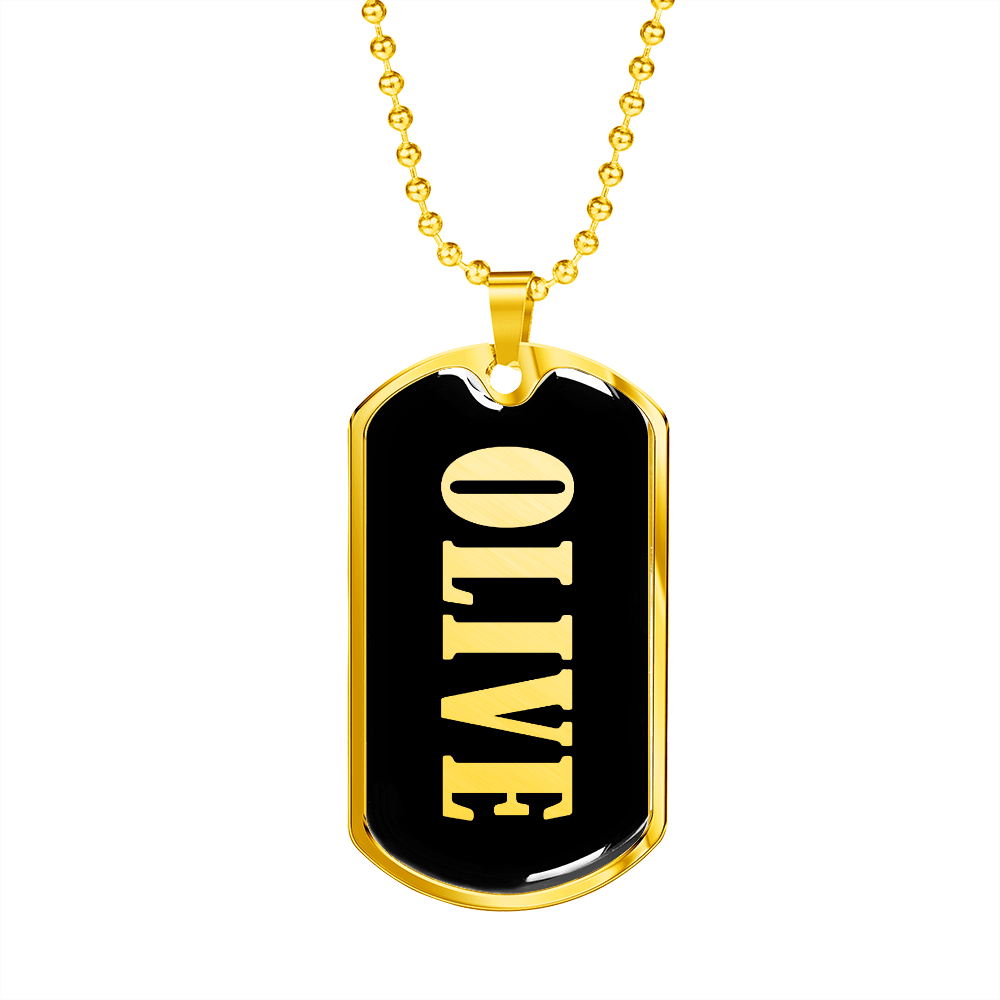 Olive v02 - 18k Gold Finished Luxury Dog Tag Necklace