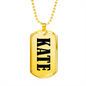 Kate v01 - 18k Gold Finished Luxury Dog Tag Necklace