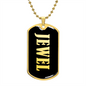 Jewel v02 - 18k Gold Finished Luxury Dog Tag Necklace