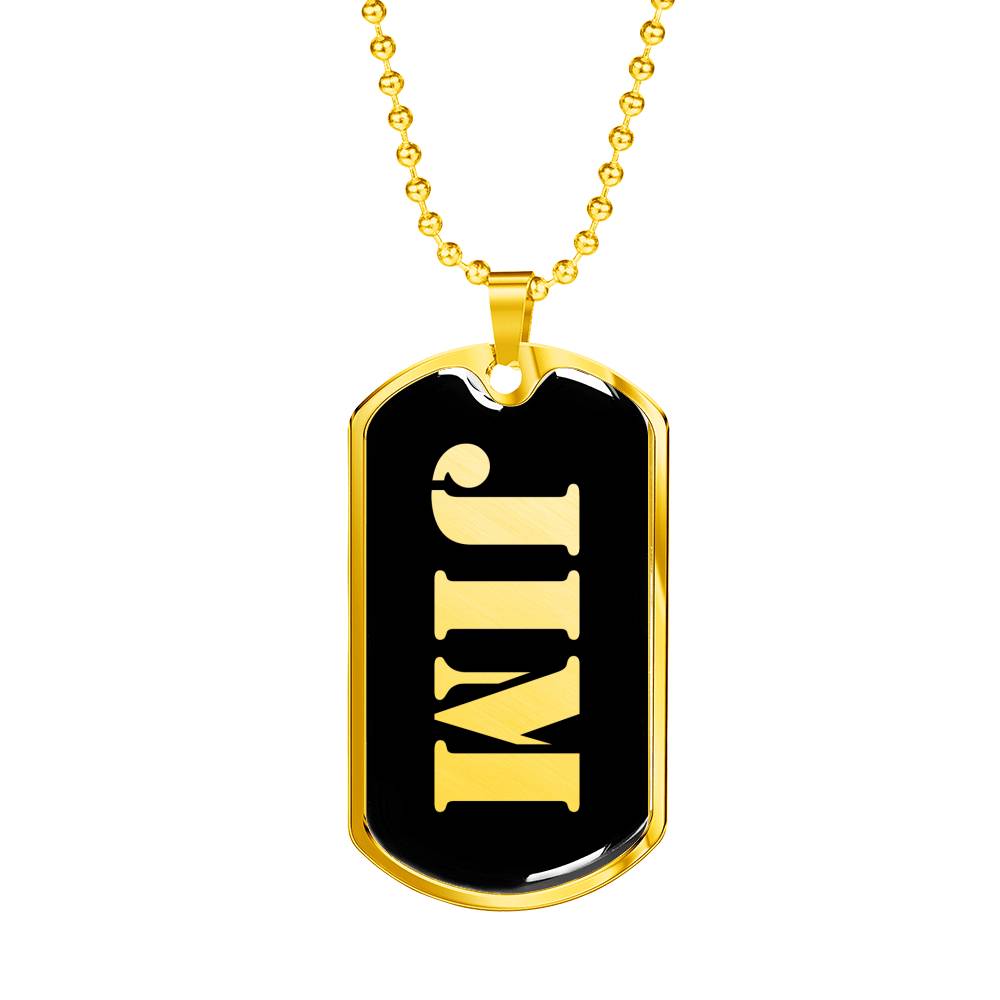 Jim v2 - 18k Gold Finished Luxury Dog Tag Necklace