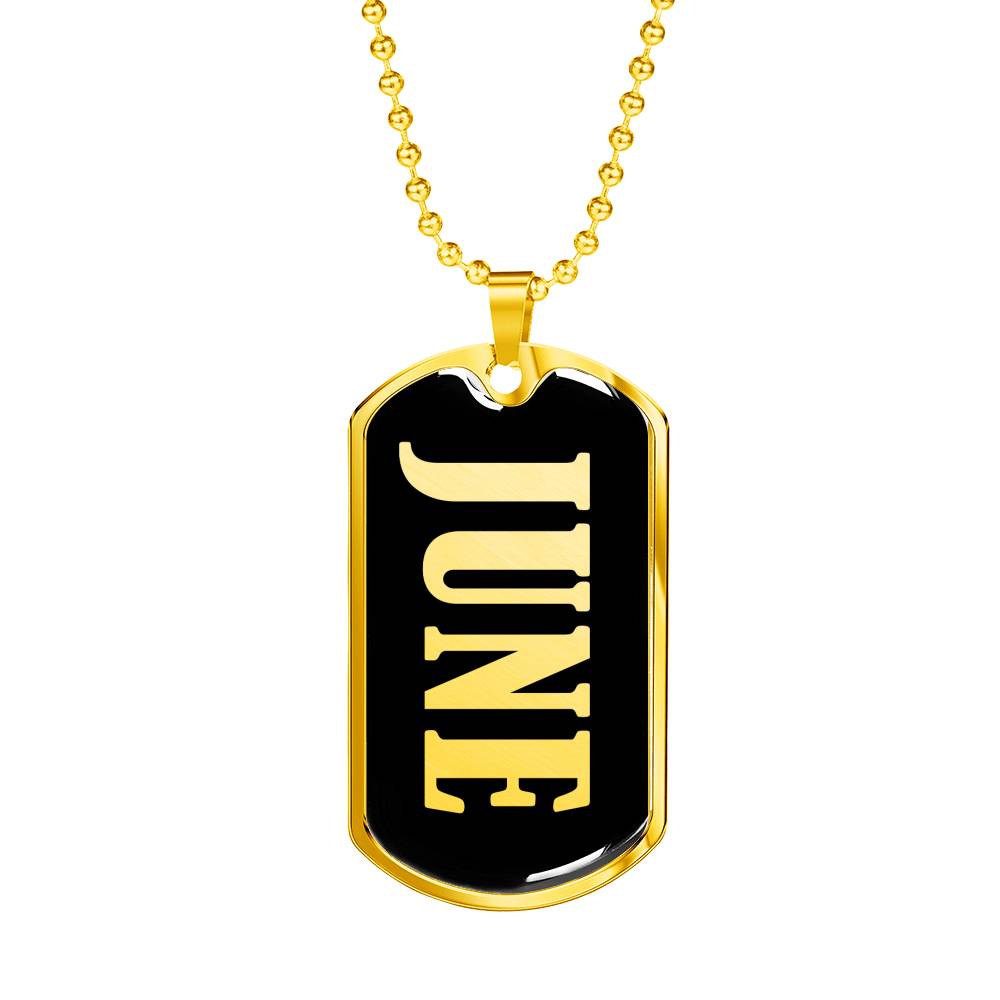 June v02 - 18k Gold Finished Luxury Dog Tag Necklace