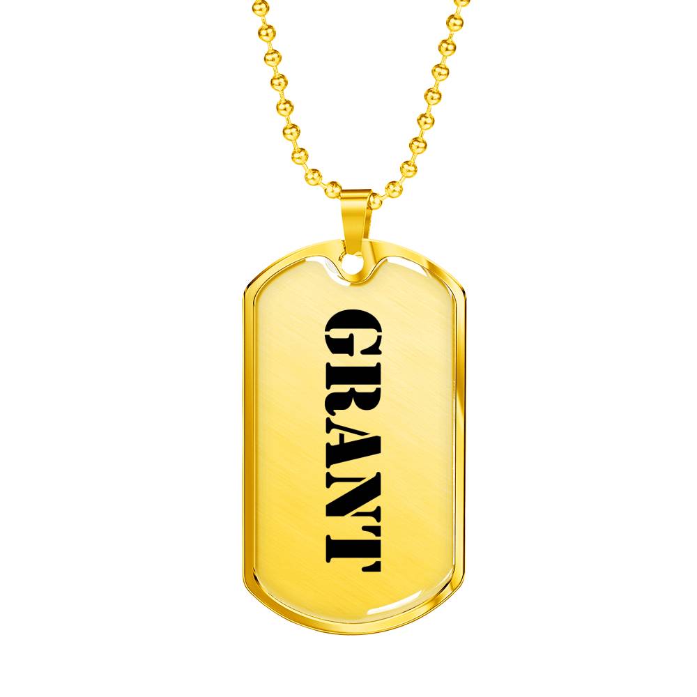 Grant - 18k Gold Finished Luxury Dog Tag Necklace
