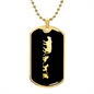 Mama Lioness With 3 Cubs v2 - 18k Gold Finished Luxury Dog Tag Necklace