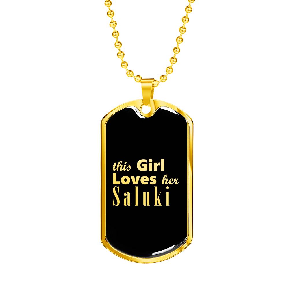 Saluki v2 - 18k Gold Finished Luxury Dog Tag Necklace