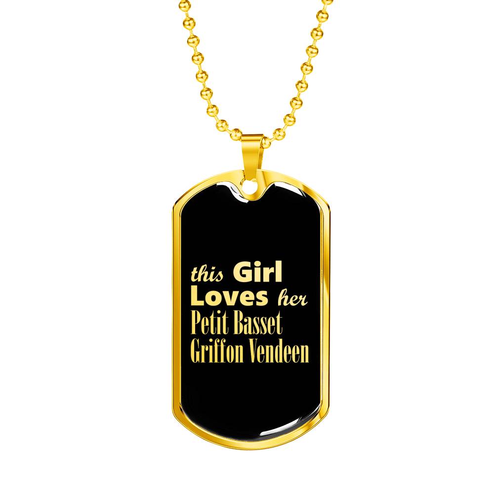 Petit Basset Griffon Vendeen v2 - 18k Gold Finished Luxury Dog Tag Necklace