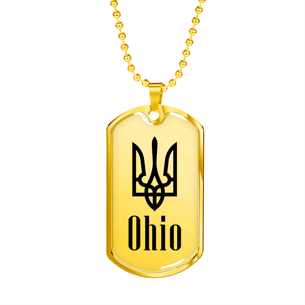 Ohio - 18k Gold Finished Luxury Dog Tag Necklace