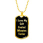 Love My Soft Coated Wheaten Terrier v5 - 18k Gold Finished Luxury Dog Tag Necklace
