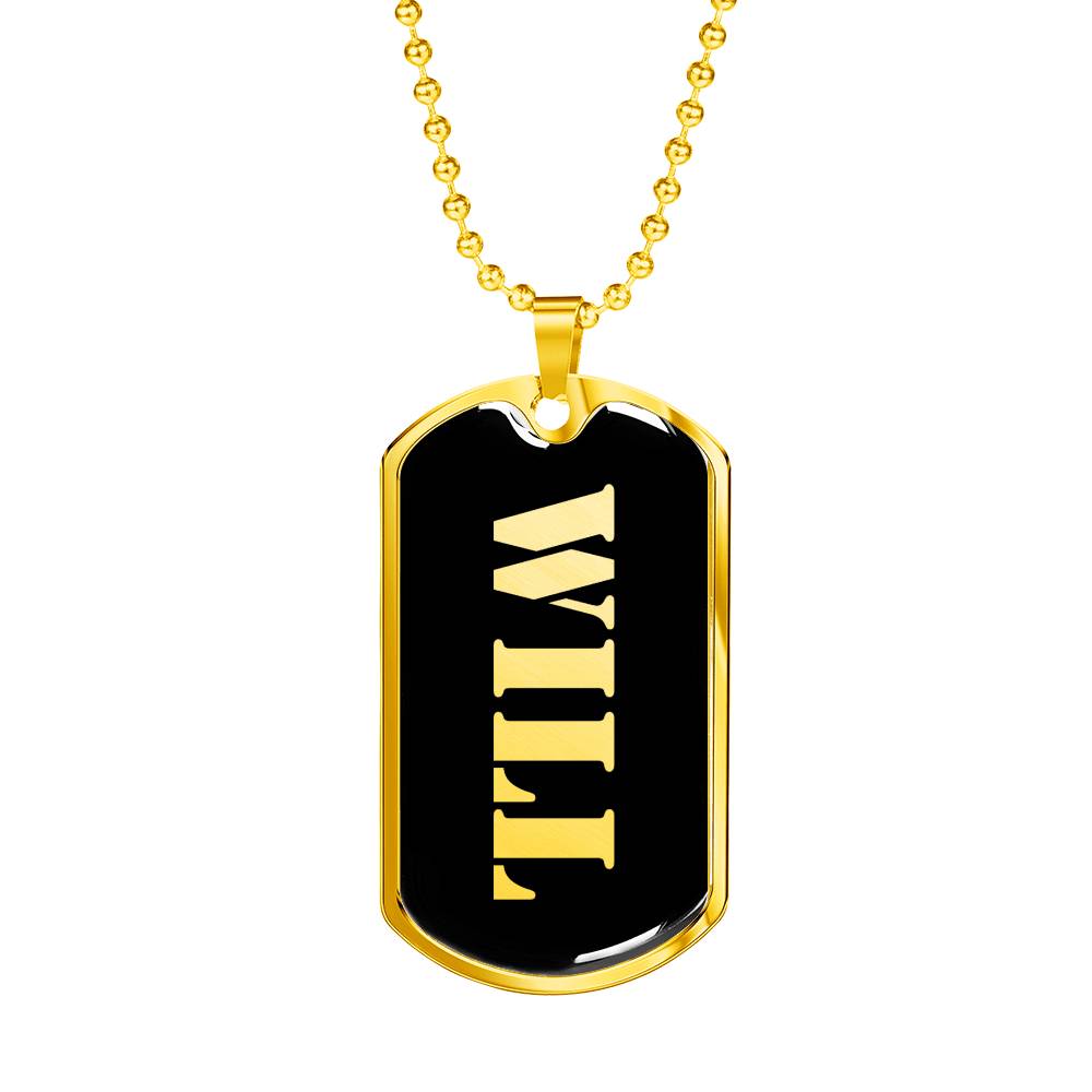Will v2 - 18k Gold Finished Luxury Dog Tag Necklace