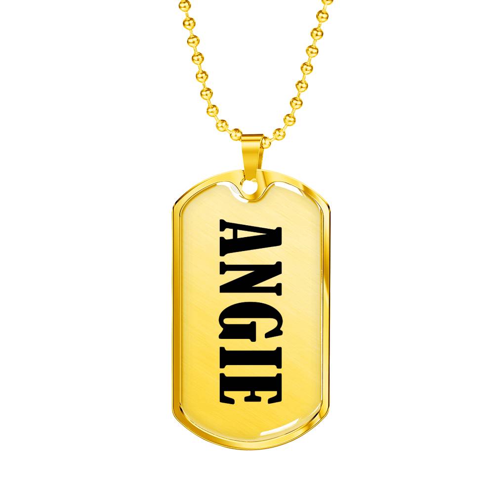 Angie v01 - 18k Gold Finished Luxury Dog Tag Necklace