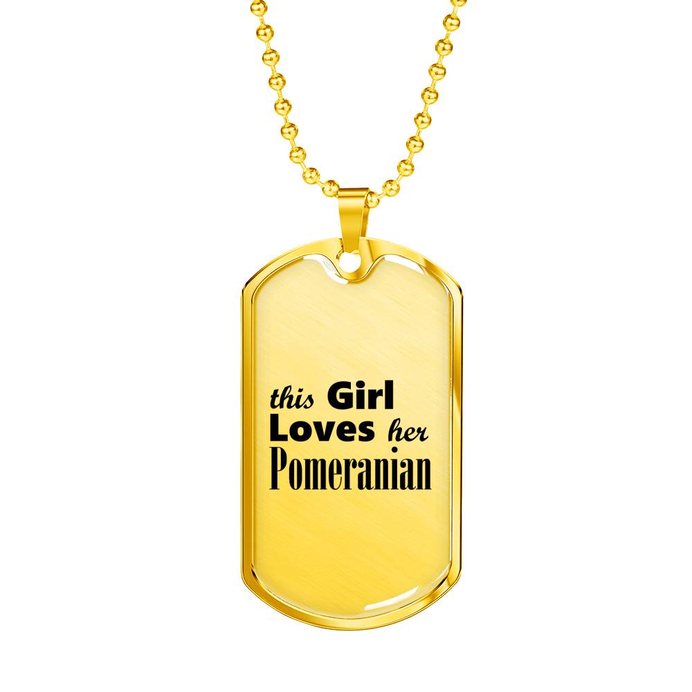 Pomeranian - 18k Gold Finished Luxury Dog Tag Necklace