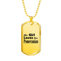 Pomeranian - 18k Gold Finished Luxury Dog Tag Necklace
