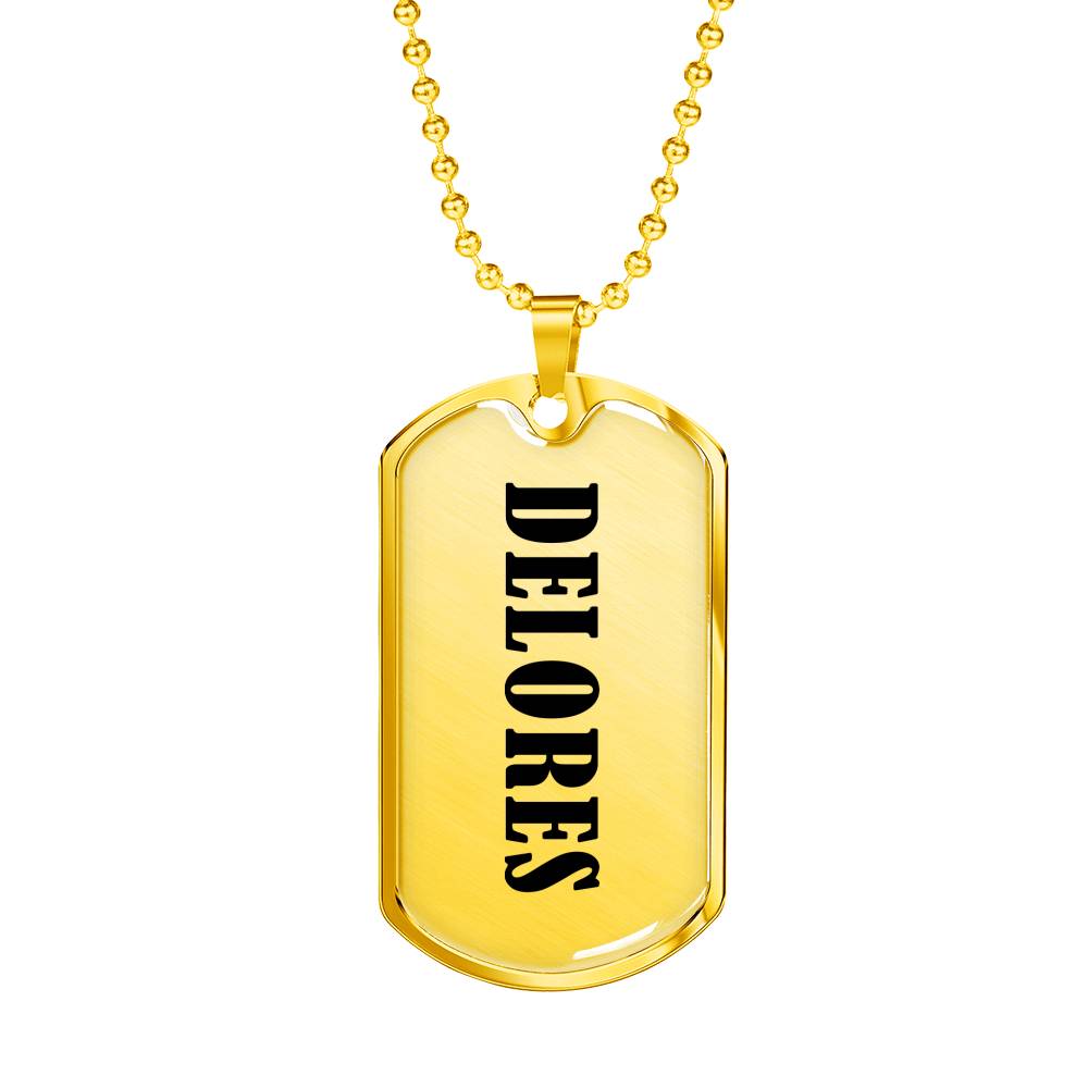Delores v01 - 18k Gold Finished Luxury Dog Tag Necklace