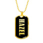 Hazel v02 - 18k Gold Finished Luxury Dog Tag Necklace