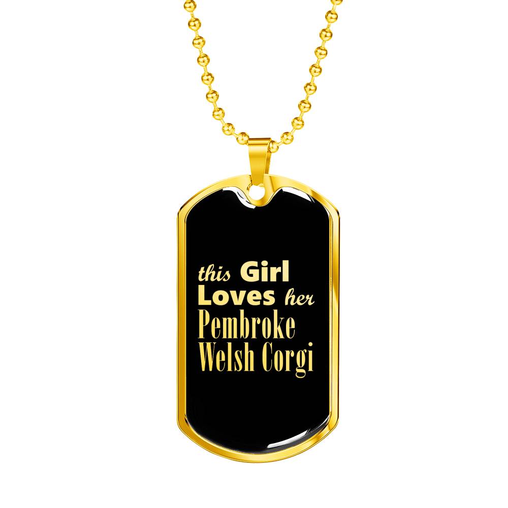 Pembroke Welsh Corgi v2 - 18k Gold Finished Luxury Dog Tag Necklace