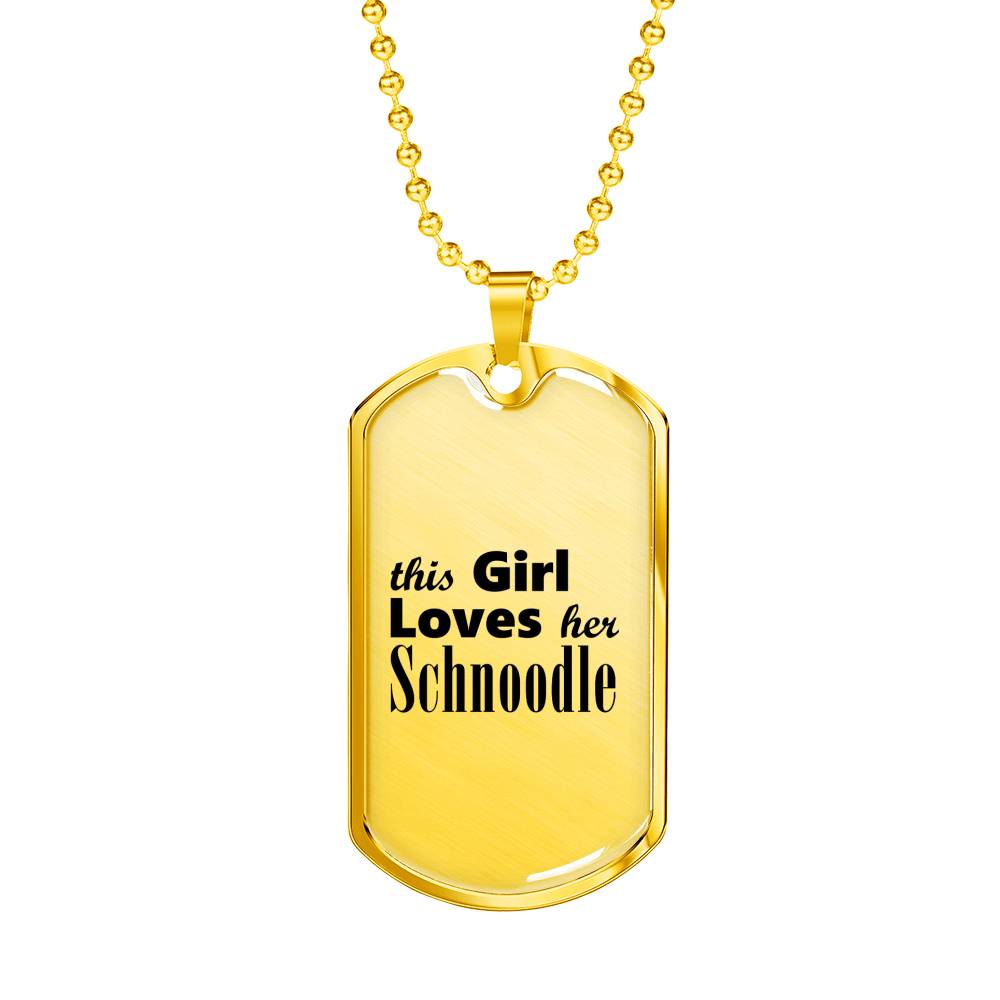 Schnoodle - 18k Gold Finished Luxury Dog Tag Necklace