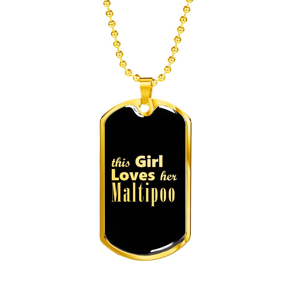 Maltipoo v2 - 18k Gold Finished Luxury Dog Tag Necklace