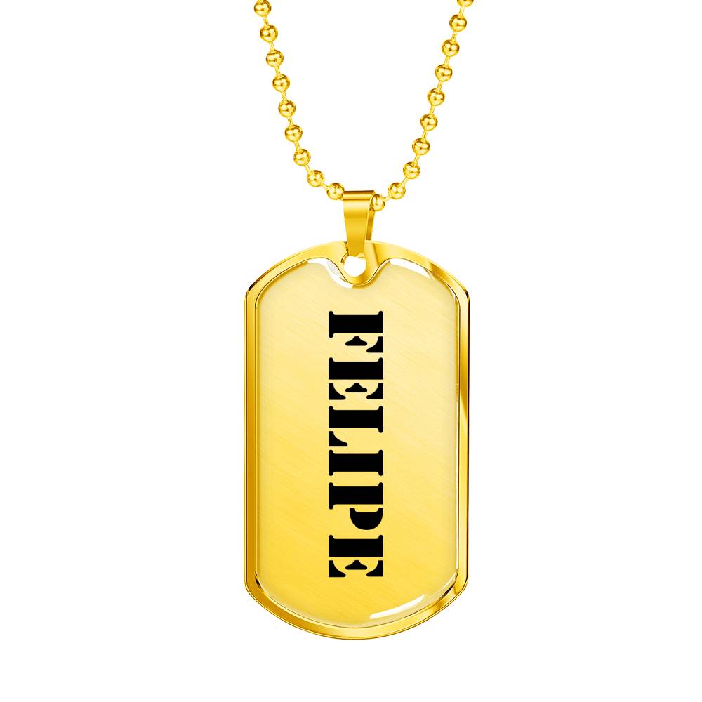 Felipe - 18k Gold Finished Luxury Dog Tag Necklace