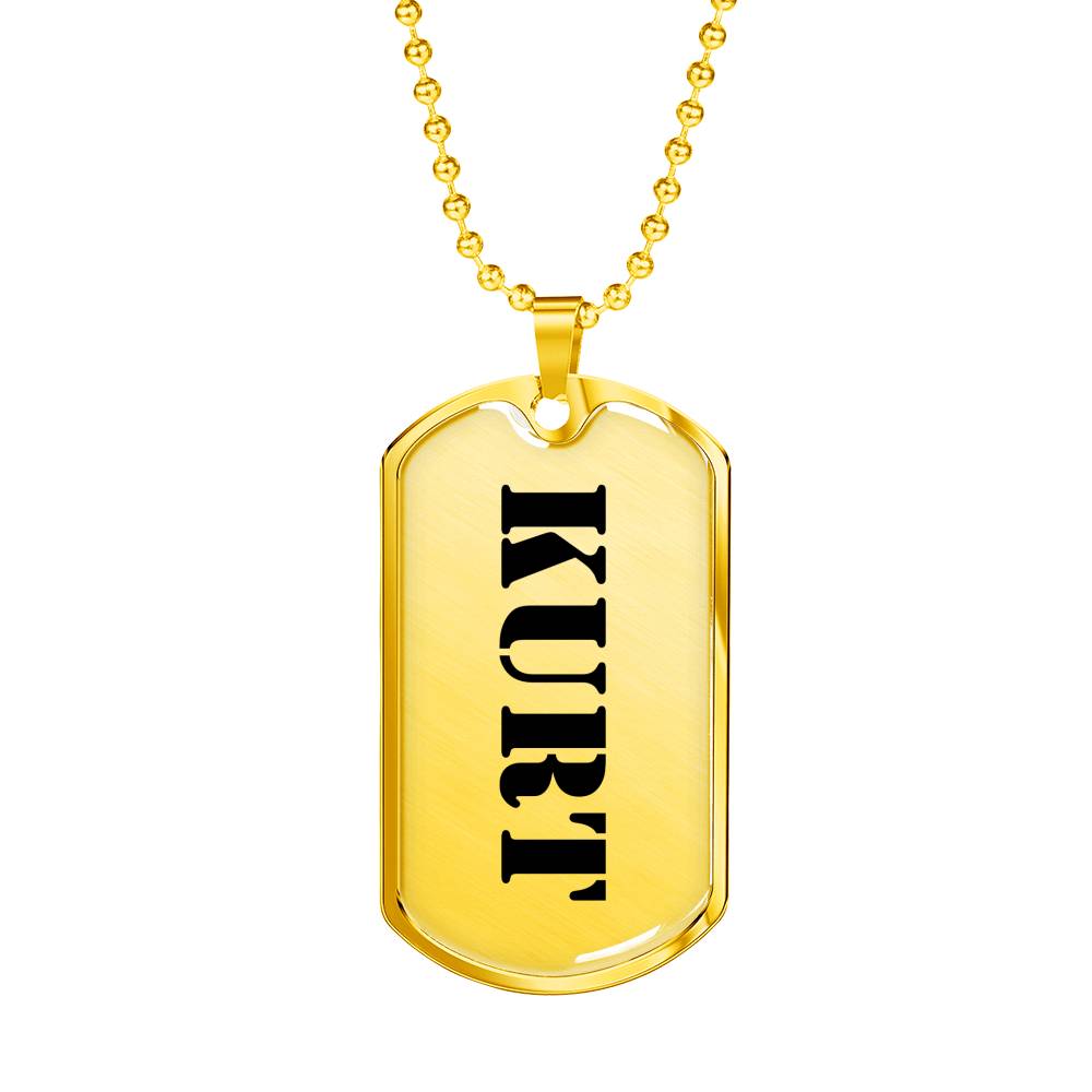 Kurt - 18k Gold Finished Luxury Dog Tag Necklace