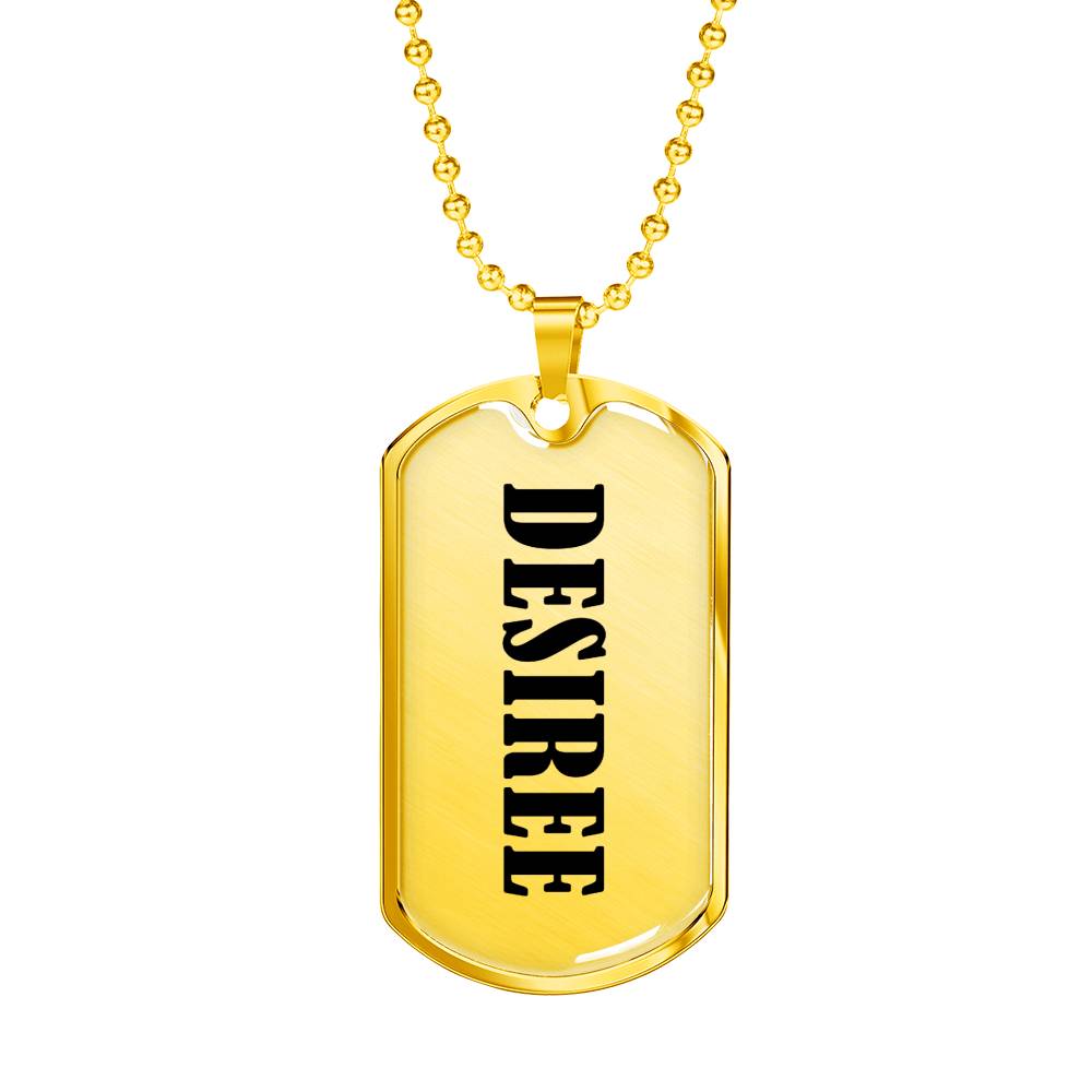Desiree v01 - 18k Gold Finished Luxury Dog Tag Necklace