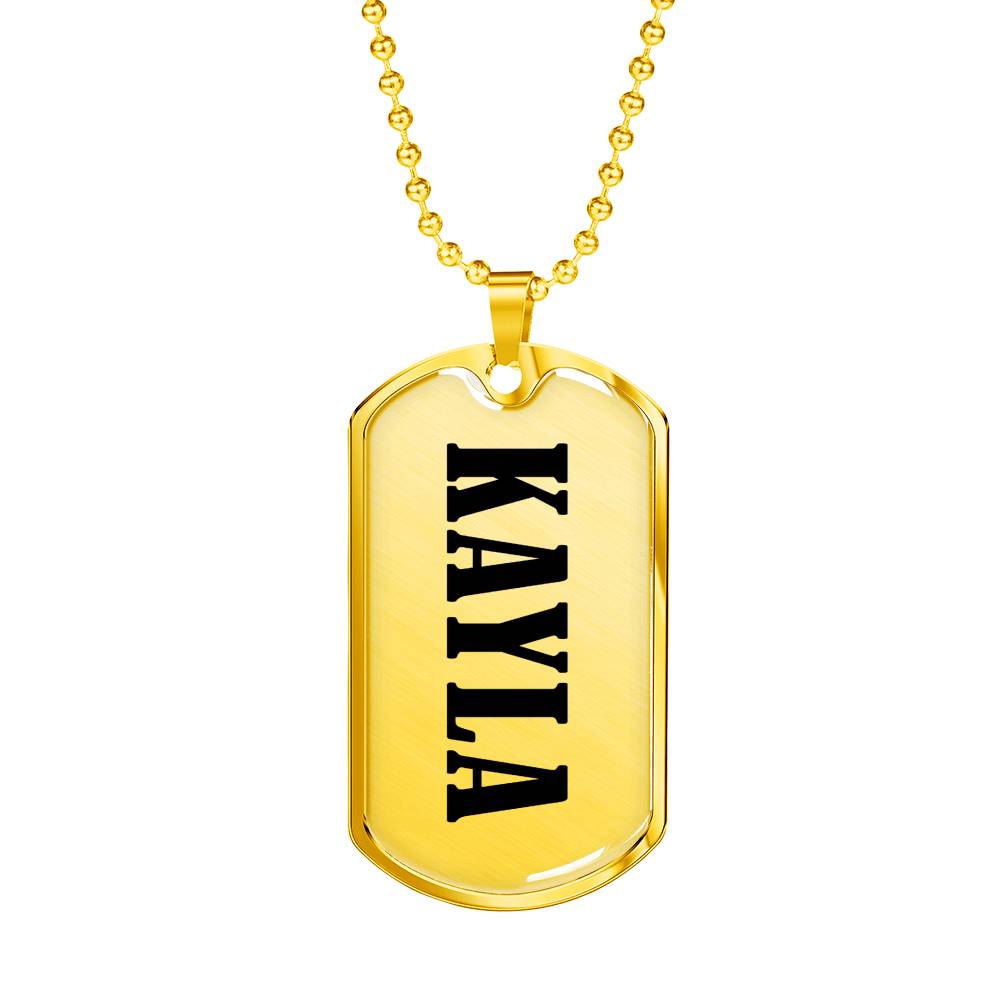 Kayla v01 - 18k Gold Finished Luxury Dog Tag Necklace