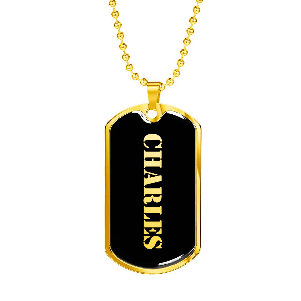 Charles v2 - 18k Gold Finished Luxury Dog Tag Necklace