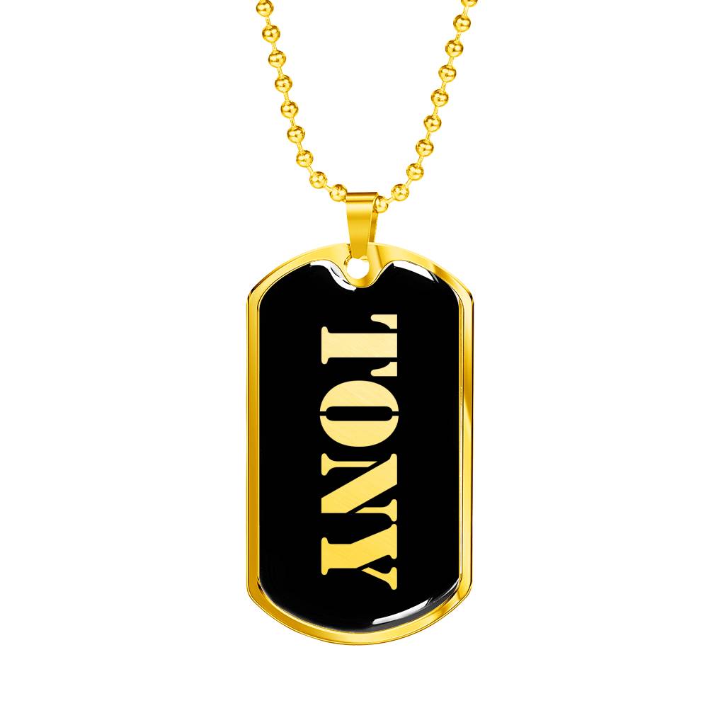 Tony v2 - 18k Gold Finished Luxury Dog Tag Necklace