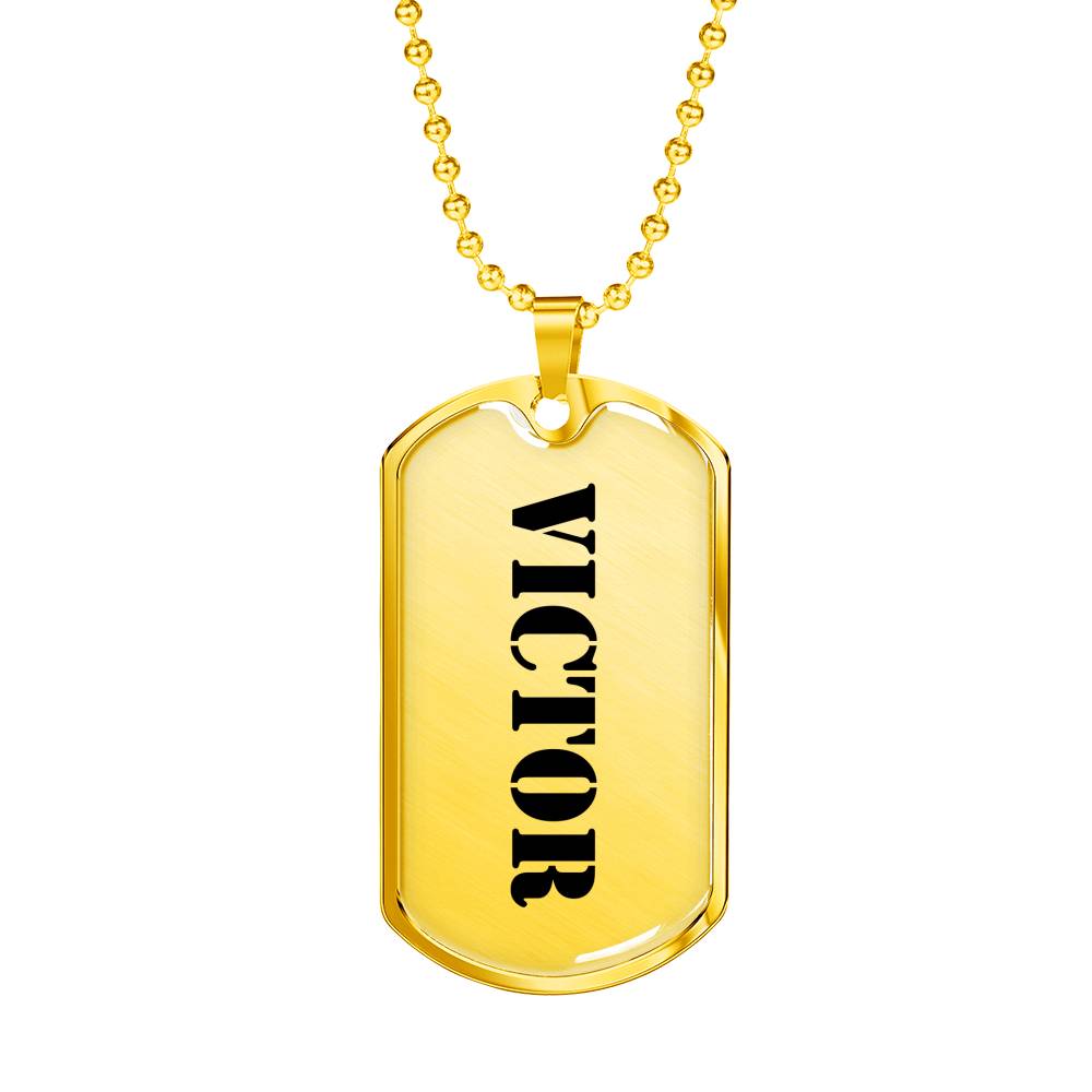 Victor - 18k Gold Finished Luxury Dog Tag Necklace