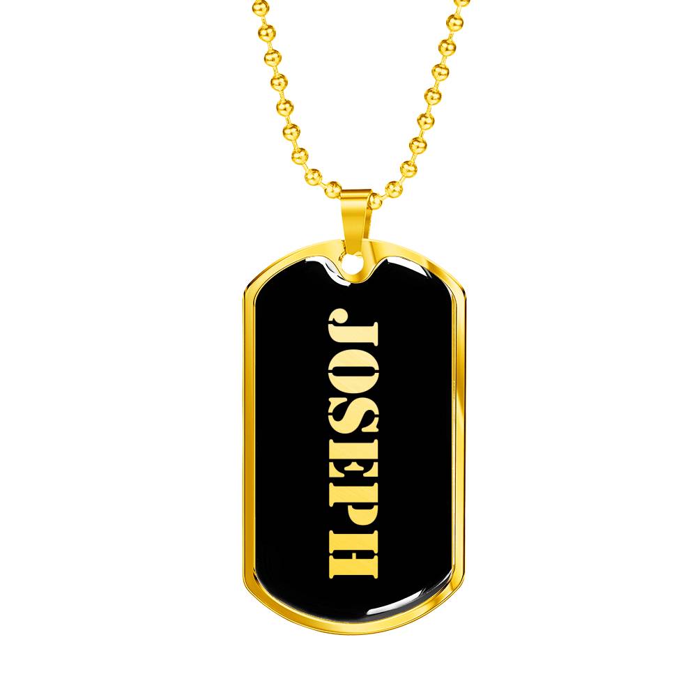 Joseph v2 - 18k Gold Finished Luxury Dog Tag Necklace