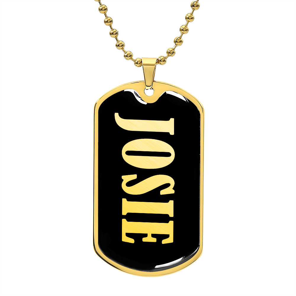 Josie v02 - 18k Gold Finished Luxury Dog Tag Necklace