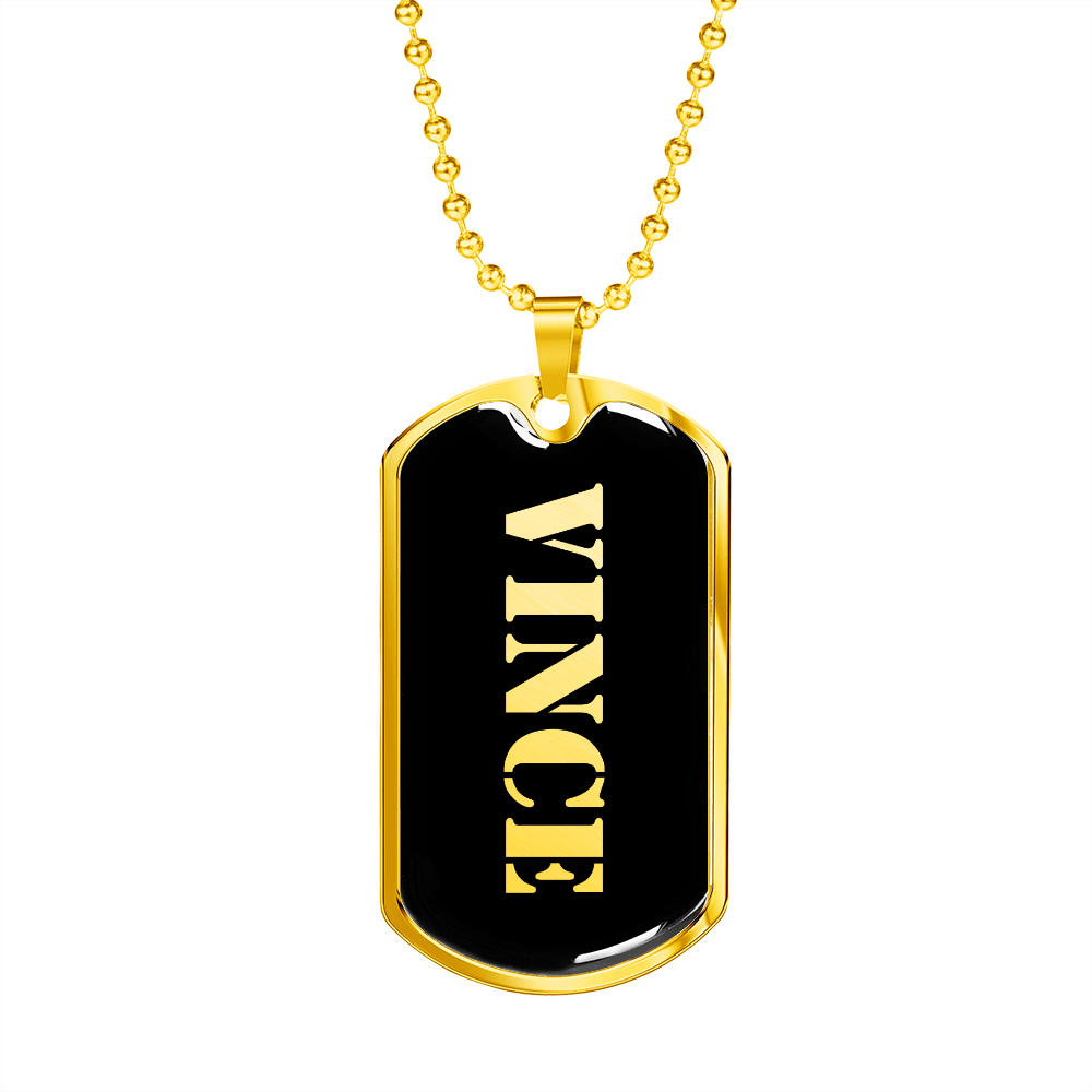 Vince v2 - 18k Gold Finished Luxury Dog Tag Necklace