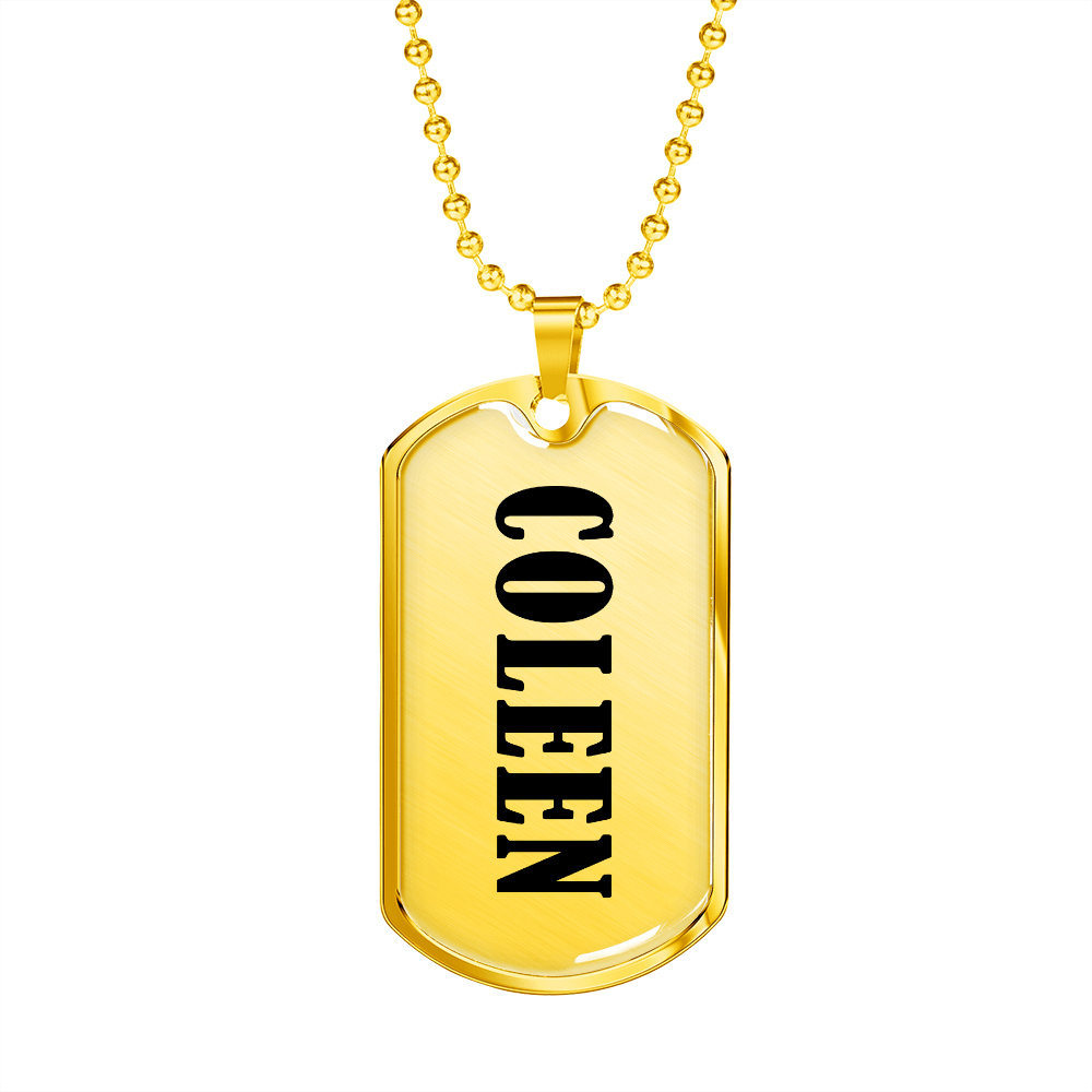 Coleen v01 - 18k Gold Finished Luxury Dog Tag Necklace