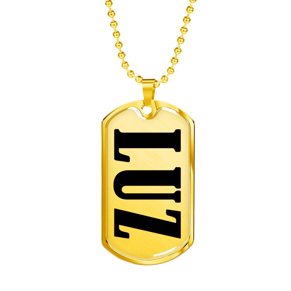 Luz v01 - 18k Gold Finished Luxury Dog Tag Necklace