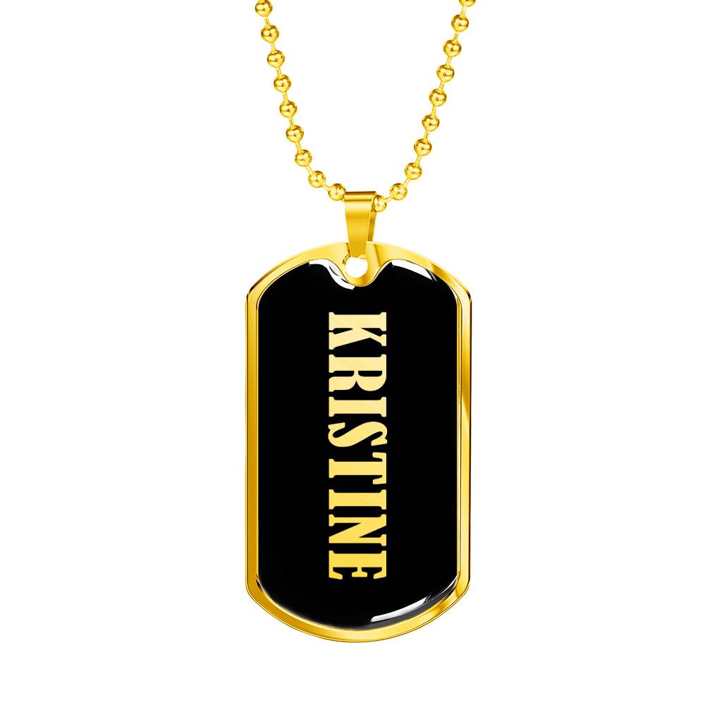 Kristine v02 - 18k Gold Finished Luxury Dog Tag Necklace