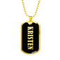 Kristen v02 - 18k Gold Finished Luxury Dog Tag Necklace