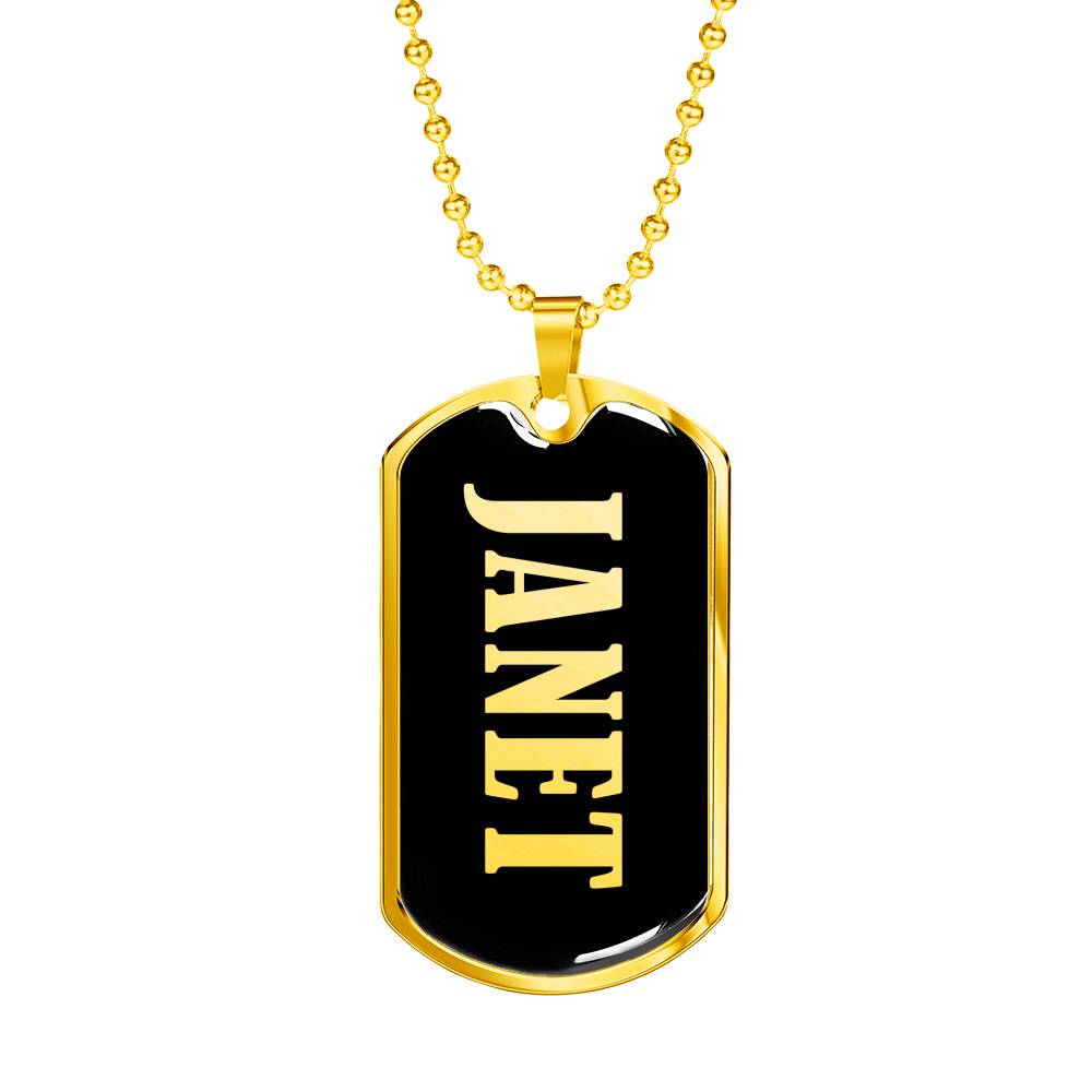 Janet v02 - 18k Gold Finished Luxury Dog Tag Necklace