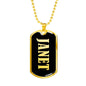 Janet v02 - 18k Gold Finished Luxury Dog Tag Necklace