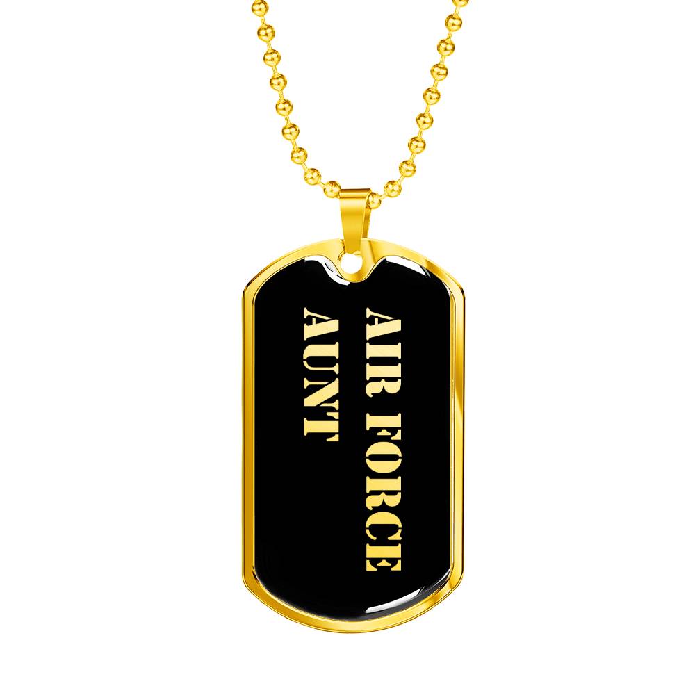 Air Force Aunt v2 - 18k Gold Finished Luxury Dog Tag Necklace