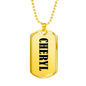 Cheryl v01 - 18k Gold Finished Luxury Dog Tag Necklace