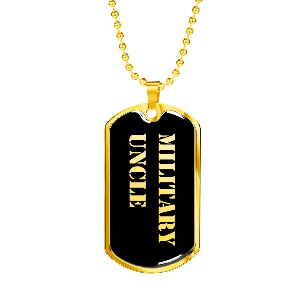 Military Uncle v2 - 18k Gold Finished Luxury Dog Tag Necklace