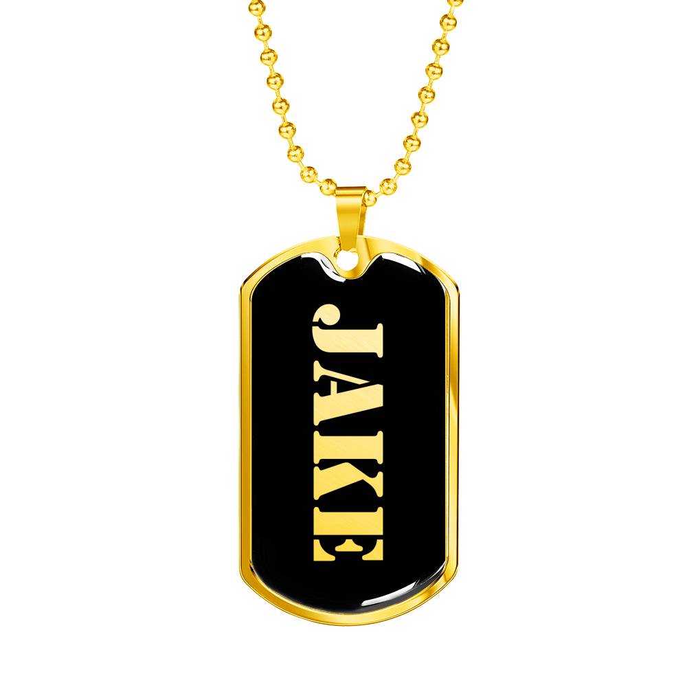 Jake v2 - 18k Gold Finished Luxury Dog Tag Necklace