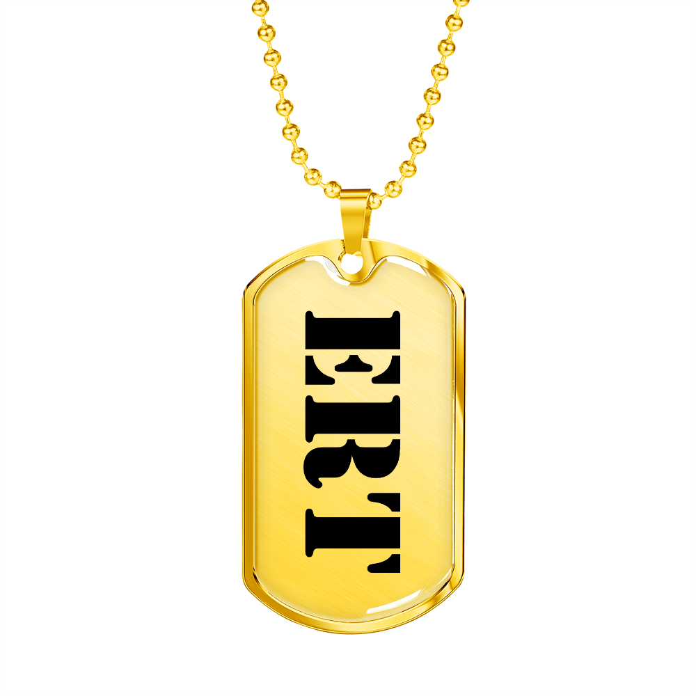 Ert - 18k Gold Finished Luxury Dog Tag Necklace