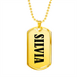 Silvia v01 - 18k Gold Finished Luxury Dog Tag Necklace