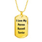 Love My Parson Russell Terrier v4 - 18k Gold Finished Luxury Dog Tag Necklace